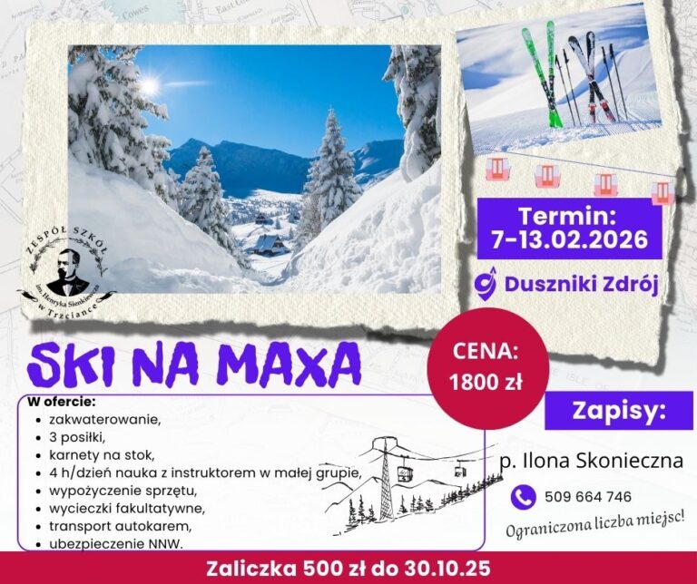 Zapraszamy chętnych na wyjazd na narty