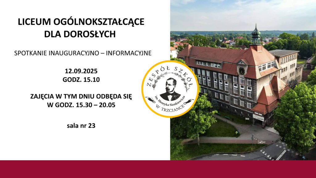 LICEUM OGÓLNOKSZTAŁCĄCE DLA DOROSŁYCH